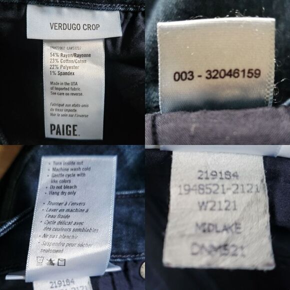 Paige Verdugo Crop Mid Rise Slim Skinny Jean in Midlake Tonak Dark Wash - Picture 9 of 9